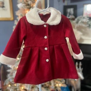 Red and white Peacoat